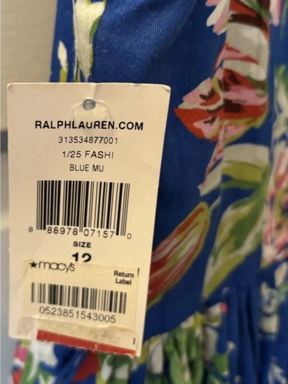 Polo Ralph Lauren Blue Floral Tulip Cottagecore Prairie Poplin Dress Classic